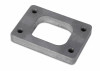 Vibrant T25/T28/GT25 turbo inlet flange, mild steel, 1/2in thick, angled view showing tapped bolt holes and center port