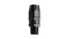 Vibrant -8AN straight hose end fitting with 1/2 NPT male thread, black anodized, upright view