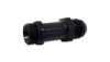 Vibrant Male -8AN to Male -8AN ORB extender adapter, black anodized, O-ring visible, side view