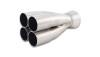 Vibrant 4-1 stainless merge collector, 1.50in inlet tubes into single 2.00in outlet, angled view