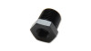 Vibrant black anodized NPT reducer adapter fitting, hex body with male threads on top, female threads visible below.