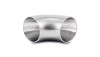 Vibrant 2.0in OD T304 stainless steel 90 degree mandrel bend elbow, polished tube, both open ends visible