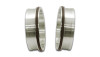 Pair of Vibrant stainless steel weld fittings with black O-rings for 5in OD tubing, front angle view