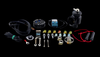 Turbosmart Kompact BOV Controller Kit with wiring, hose clamps, fittings, and blow off valve laid out