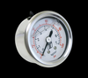 Turbosmart FPR liquid filled pressure gauge, 0-100 psi dial, chrome bezel, angled front view