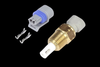 Haltech Air Temp Sensor with brass NPT threaded body, white tip, gray plug and two metal pins