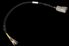 Haltech Wideband Adaptor Harness 400mm, curved black cable with gray connector plug and bare wire ends