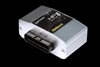 Haltech HPI8 High Power Igniter, 8 channel module, angled view showing black connector plug and silver metal casing
