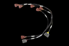 Haltech Nissan RB Twin Cam ignition sub harness, braided loom with six connectors and yellow plug