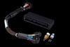 Haltech Elite 2000/2500 plug-n-play adaptor harness with ECU connector, sensor, and plug pins shown