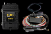 Haltech Elite 2500 ECU with premium universal wire-in harness, connectors and CAN cable laid out, top view