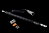 Haltech Linear Position Sensor, 150mm travel, shown with connector, pins and terminal housing pieces.