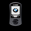 Cobb AccessPORT V3 handheld tuner, front view, showing BMW logo screen and control dial, for 135i/335i/535i