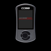 Cobb AccessPORT V3 handheld device, front view showing screen with logo and navigation button