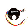 Aeromotive brushless fuel pump variable speed controller, angled view showing wiring leads and mounting holes