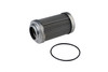 Aeromotive 40 micron stainless filter element with pleated media and metal end caps, matching o-ring shown below