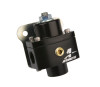 Aeromotive Marine 2-Port AN-06 Carb Reg fuel pressure regulator, black anodized body with brass fitting and mounting bracket