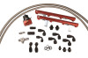 Aeromotive fuel rail kit for 96-98.5 Ford DOHC 4.6L Cobra, red rails, hoses, fittings and regulator shown