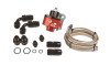 Aeromotive 13201 single carburetor fuel pressure regulator kit, red and black body, AN fittings, braided hose