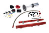 Aeromotive C6 Corvette fuel system kit with A1000 pump, red LS2 fuel rails, braided line, fittings and wiring
