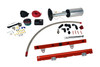Aeromotive C6 Corvette fuel system kit, fuel pump, braided line, red LS1 rails, wiring, fittings