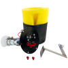 Aeromotive fuel pump kit for 2019 Yamaha YXZ1000R, showing black mounting plate with ports, yellow foam surge tank, pump assembly and bracket.