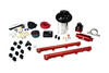 Aeromotive Stealth Eliminator fuel system kit showing fuel rails, pump, regulator, wiring and fittings laid out