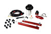 Aeromotive Stealth Eliminator fuel system kit for Mustang GT 5.4L, top down view with rails, cell, hoses, fittings