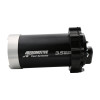 Aeromotive 3.5gpm brushless in-tank fuel pump, black cylindrical body, side view showing 90 degree fitting.