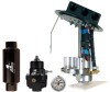 Aeromotive Mustang drop in fuel pump kit with module, gauge, regulator, and inline filter shown side by side