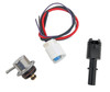 Aeromotive mechanical fuel pressure regulator kit with wiring harness connector and black boot, top view