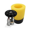 Aeromotive Phantom 450 dual Stealth 340 fuel pump kit, top-mounted sending unit with two pumps and yellow foam sleeve