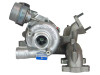 BorgWarner BV39 turbocharger for VW Golf GTI 1.8T, side view showing wastegate actuator and mounting flange
