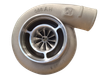 BorgWarner SuperCore SX-E S410SX 82mm 110/87, front view showing compressor wheel and housing, cast turbine outlet