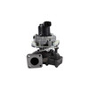 IHI F58VED-S0026B turbocharger, rear angle showing electronic actuator, wiring connector and flange