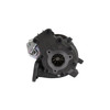 IHI F58VED-S0026B turbocharger, rear view showing compressor wheel, actuator linkage and mounting bolt holes.