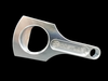 Boost Lab connecting rod bottle opener, angled front view showing engraved logo and bottle cap hole