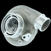 BorgWarner SuperCore SX-E S200SX-E 7070 turbo, front angle showing compressor wheel and outlet housing