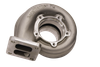 BorgWarner S400SX-E 72mm turbine housing, front angle showing bolt flange and T4 inlet base