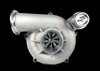 Boost Lab GTP38 turbocharger for 99.5-03 Ford 7.3L, side view showing compressor wheel, housing and inlet pipe