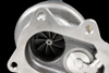 Boost Lab TD05H-20G turbocharger, close up front view showing compressor wheel, housing and mounting flange