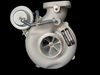 Boost Lab BL VF52 turbocharger, front angle showing billet compressor wheel, actuator and fittings