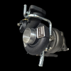 Boost Lab BL58XR turbocharger, front angle view showing compressor housing, actuator, and hoses