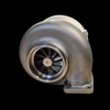 BL9402R Billet Turbocharger front view, compressor wheel and housing with mounting flange visible