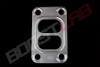 Boost Lab T3 divided turbine gasket, stainless steel, dual oval ports, four corner bolt holes