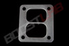 Boost Lab T4 divided inlet turbo gasket, thick metal plate with dual oval ports and four bolt holes