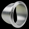 Aluminum weld flange for TiAL Sport Q/QR blow off valve, angled side view showing raised sealing groove and bore opening