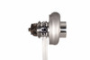 Xona XR 6557S X2C turbocharger, side angle showing compressor wheel, shaft, and bearing housing detail