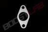 Boost Lab external wastegate gasket, 35 to 38mm, oval metal shape with two bolt holes and center port