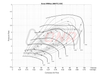 Xona XR 9569S X3C compressor map showing pressure ratio vs corrected air flow with efficiency islands